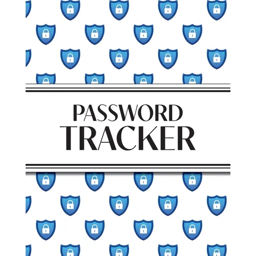 XL Large Print Password Tracker (Lock Shield Blue): 8"x10" 450+ Alphabetical Password Logbook for Easy Organization; Perfect for Seniors with its 16 p