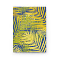 Tropical Palm Hardcover Journal — Yellow & Blue Botanical Notebook for Travel, Notes & Gifts