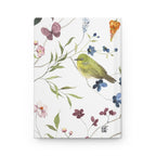 Botanical Bird Hardcover Journal — Floral Watercolor Notebook for Nature Lovers