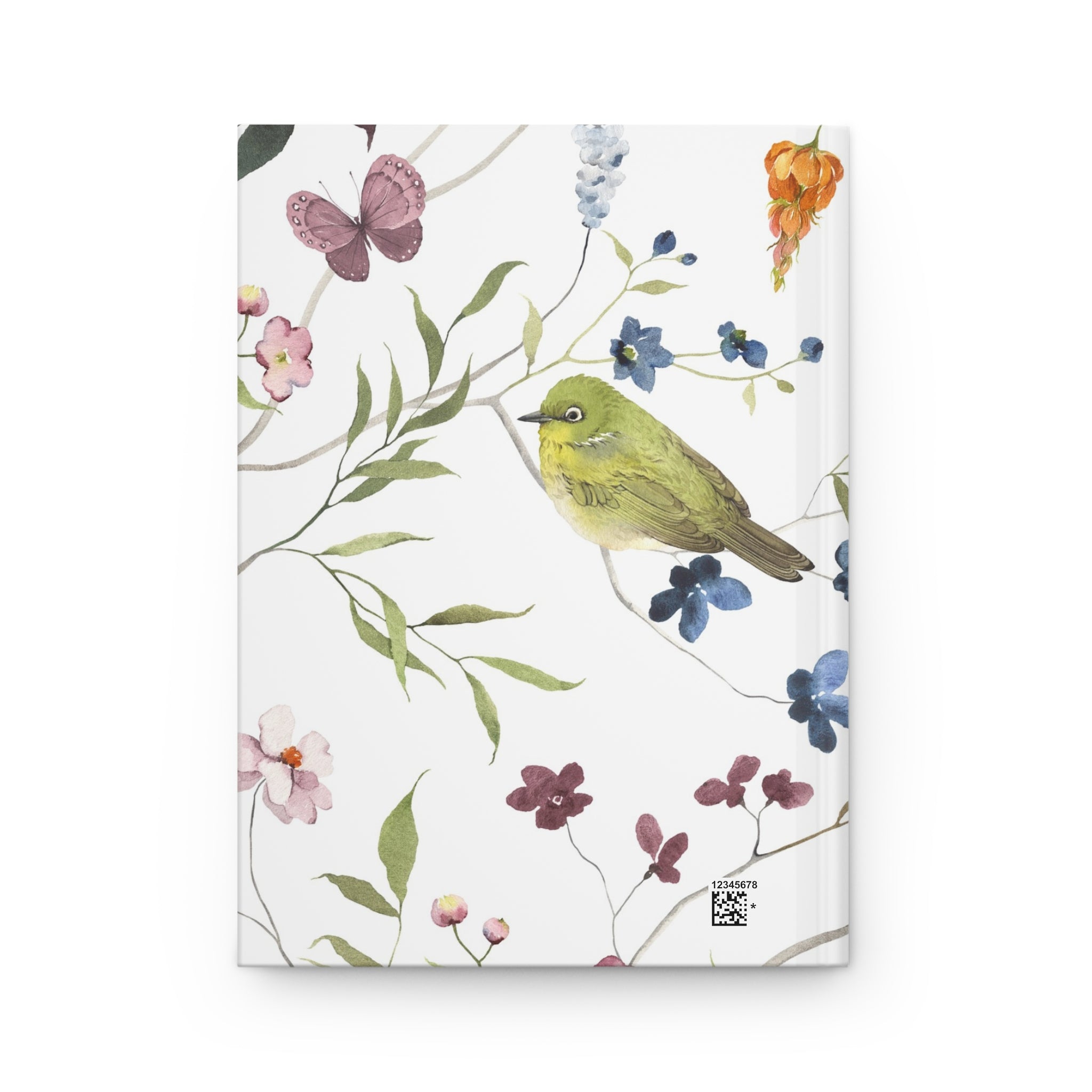 Botanical Bird Hardcover Journal — Floral Watercolor Notebook for Nature Lovers