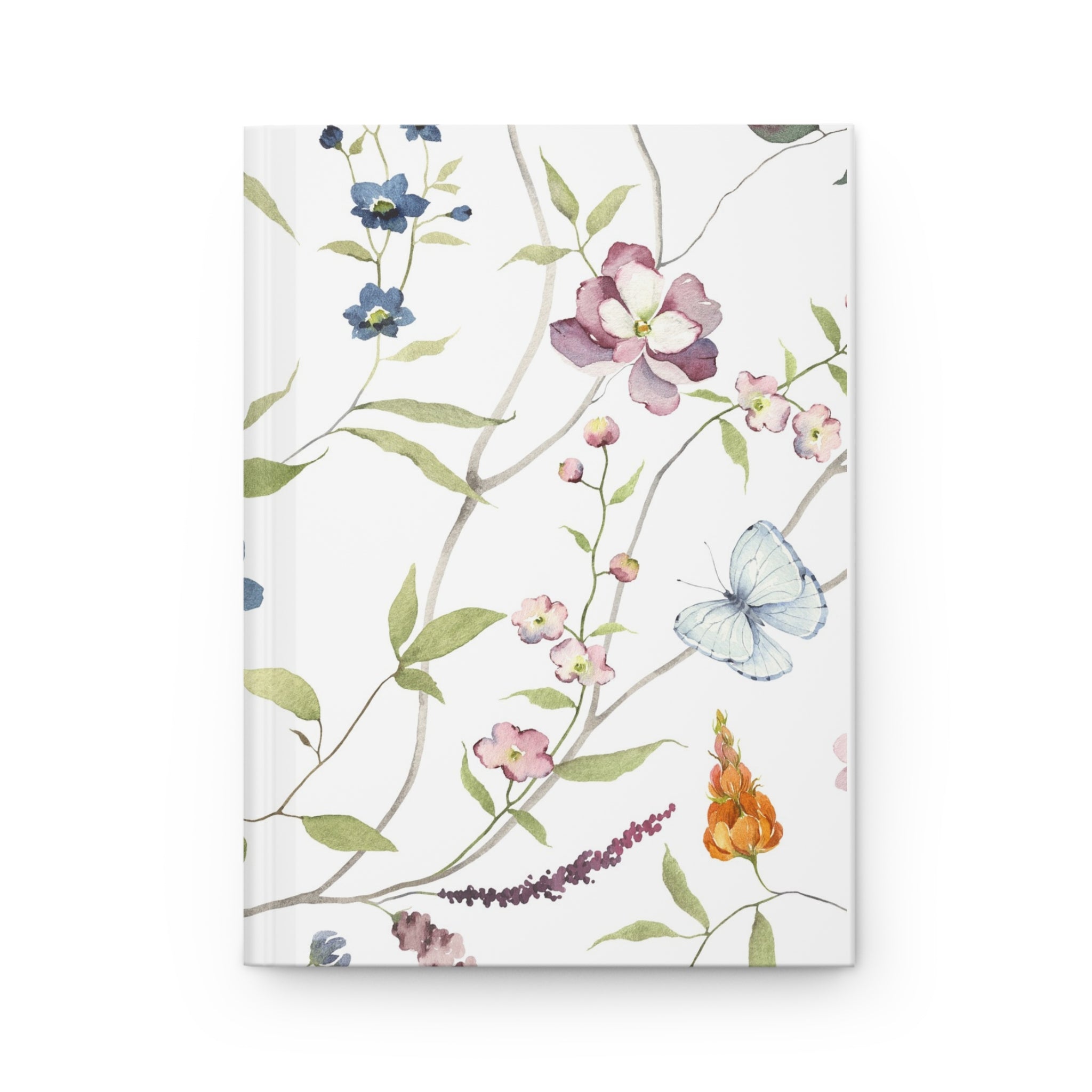Botanical Bird Hardcover Journal — Floral Watercolor Notebook for Nature Lovers
