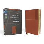 Niv, Thinline Reference Bible (Deep Study at a Portable Size), Large Print, Leathersoft, Brown, Red Letter, Comfort Print