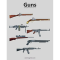 Guns Coloring Book for Grown-Ups 1 & 2
