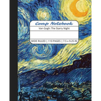 Comp Notebook: Van Gogh The Starry Night Wide Ruled Composition Notebook Journal for Students, College, School, Office, Work - Paperback