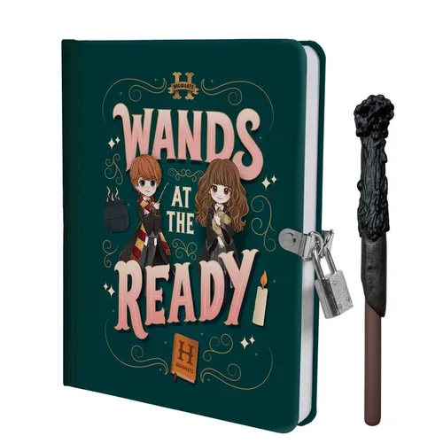 Harry Potter: Wands at the Ready Lock & Key Diary