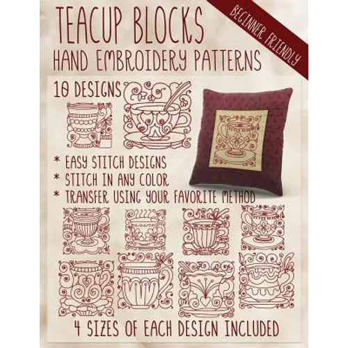 Teacup Blocks Hand Embroidery Patterns