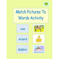 Match Pictures To Words Activity