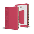 KJV Holy Bible, Large Print Medium Format, Fuchsia Faux Leather W/Ribbon Marker, Red Letter, Thumb Index