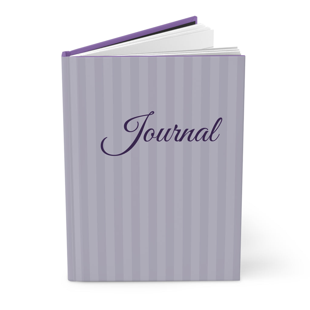 Striped Lavender Hardcover Journal — Elegant Matte Journal