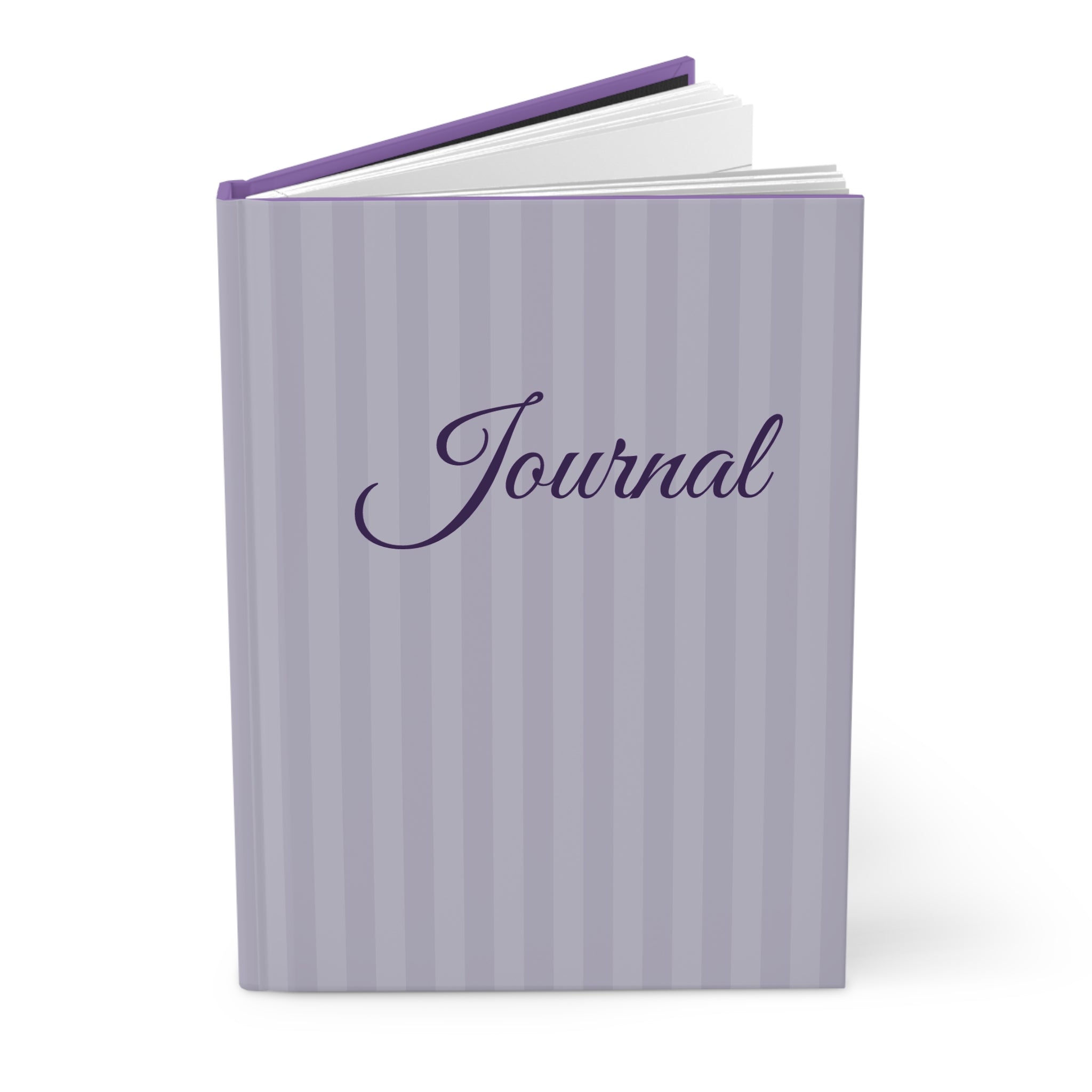 Striped Lavender Hardcover Journal — Elegant Matte Journal