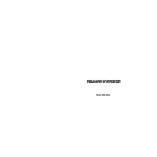 Philosophy of Hypertext