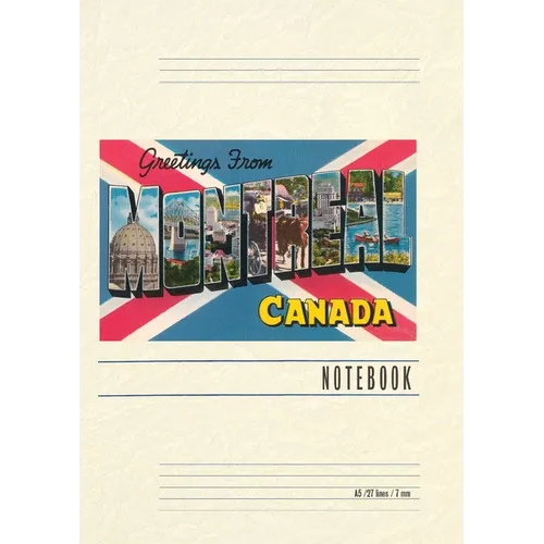 Vintage Lined Notebook Greetings from Montreal, Canada