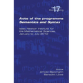 Acts of the Progamme Sematics and Syntax