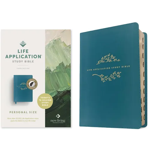 NLT Life Application Study Bible, Third Edition, Personal Size (Leatherlike, Teal Blue, Indexed, Red Letter)