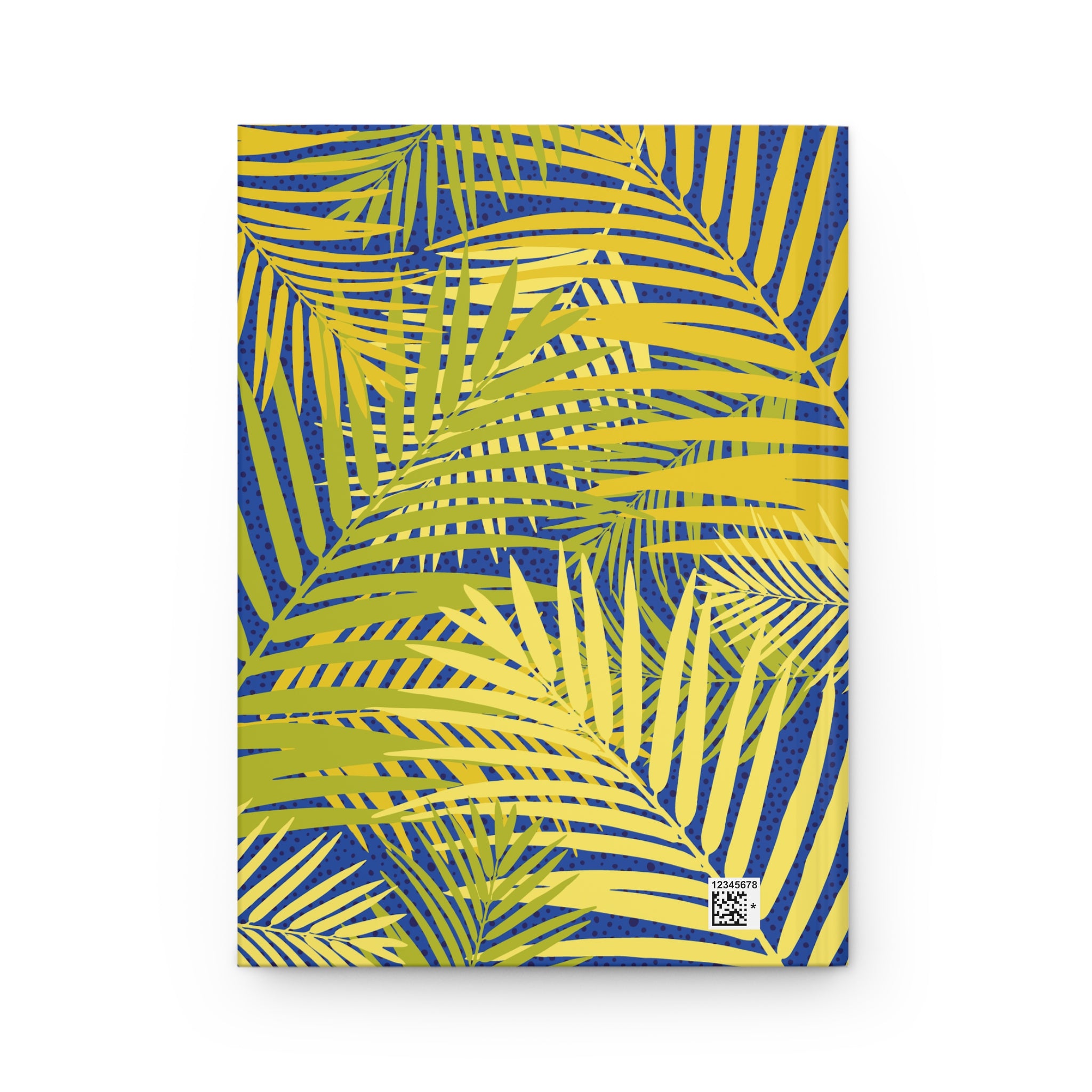 Tropical Palm Hardcover Journal — Yellow & Blue Botanical Notebook for Travel, Notes & Gifts