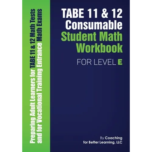 TABE 11 and 12 Consumable Student Math Workbook for Level E