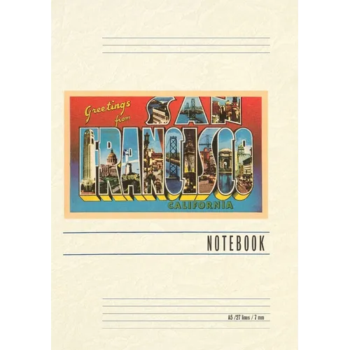 Vintage Lined Notebook Greetings from San Francisco, California