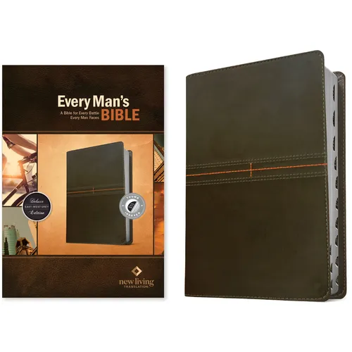 Every Man's Bible NLT (Leatherlike, East-West Grey, Indexed)