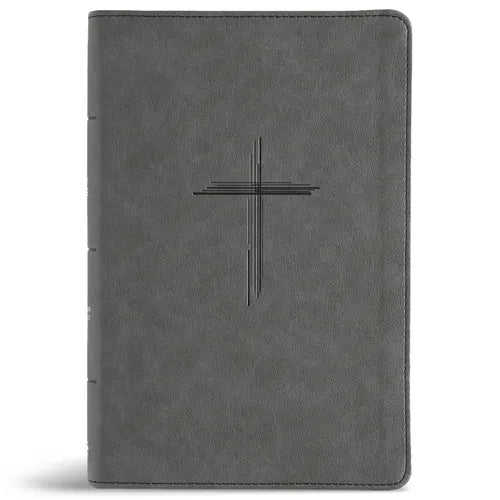 CSB Personal Size Giant Print Bible, Digital Study Edition, Charcoal Suedesoft Leathertouch, Indexed