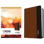 The Message Deluxe Gift Bible, Large Print (Leather-Look, Saddle Tan/Black): The Bible in Contemporary Language