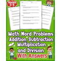 Math Word Problems Addition Subtraction Multiplication and Division With Answers Grades 3-5: Simplify one-step challenges with addition and subtractio