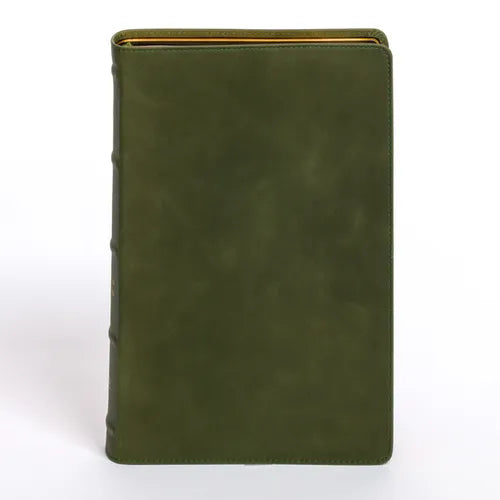 CSB Giant Print Bible, Holman Handcrafted Collection, Marbled Olive Premium Calfskin