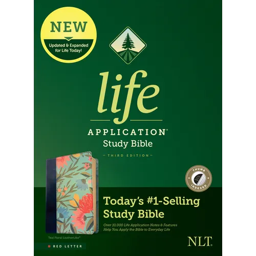 NLT Life Application Study Bible, Third Edition (Leatherlike, Teal Floral, Indexed, Red Letter)