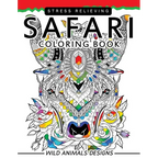 Safari Coloring books: Wild Animals Flowers Mandala and Doodle Pattern