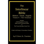 Interlinear Hebrew-Greek-English Bible, New Testament, Volume 4 of 4 Volume Set, Case Laminate Edition