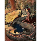 Dragon Journal: Dragon Journal: 8.5 x 11 Vintage fantasy art cover journal / notebook /diary, 150 lined college ruled pages, dragon me - Paperback
