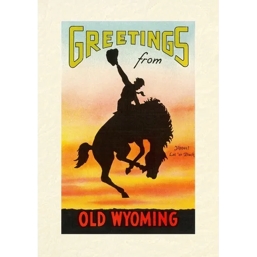 Vintage Lined Notebook Greetings from Old Wyoming, Bronco
