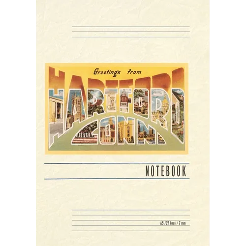 Vintage Lined Notebook Greetings from Hartford