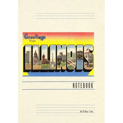 Vintage Lined Notebook Greetings from Illinois