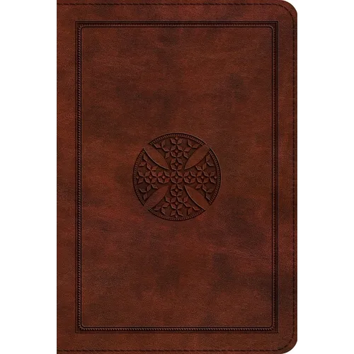 ESV Large Print Compact Bible (Trutone, Brown, Mosaic Cross Design)