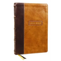 KJV Holy Bible with Apocrypha and 73,000 Center-Column Cross References, Brown Leathersoft, Red Letter, Comfort Print: King James Version