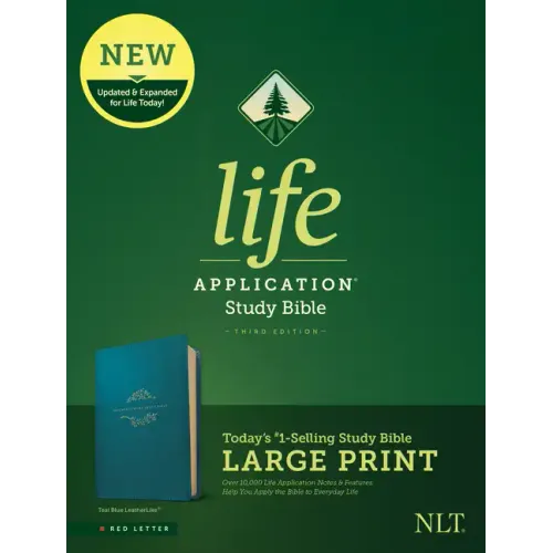 NLT Life Application Study Bible, Third Edition, Large Print (Leatherlike, Teal Blue)