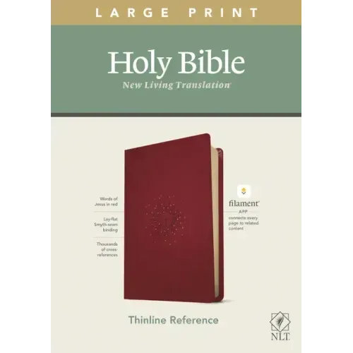 NLT Large Print Thinline Reference Bible, Filament Enabled Edition (Red Letter, Leatherlike, Berry)