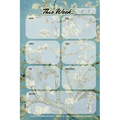 Weekly Planner Notepad: Van Gogh Almond Blossom, Daily Planning Pad for Organizing, Tasks, Goals, Schedule