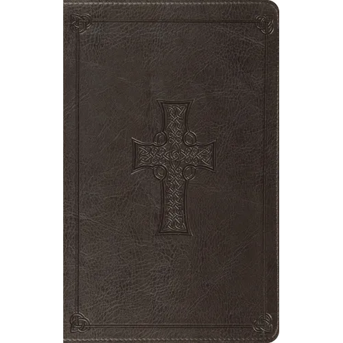 ESV Thinline Bible, Red Letter (Trutone, Charcoal, Celtic Cross Design)