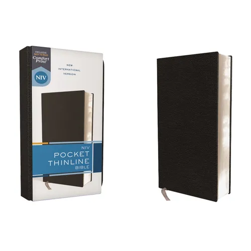 Niv, Pocket Thinline Bible, Bonded Leather, Black, Red Letter, Comfort Print