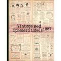 Vintage Red Ephemera Labels 1887: Vintage Labels Ephemera Series