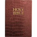 Kjver Holy Bible, Large Print, Walnut Alligator Bonded Leather, Thumb Index