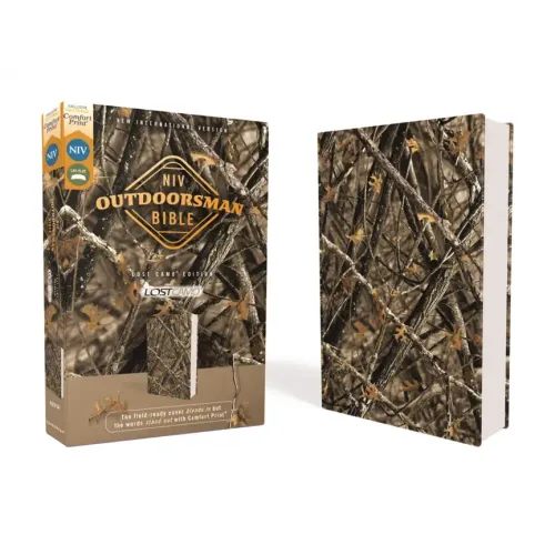 Niv, Outdoorsman Bible, Lost Camo Edition, Leathersoft, Red Letter Edition, Comfort Print: The Field-Ready Cover Blends in But the Words Stand Out wit