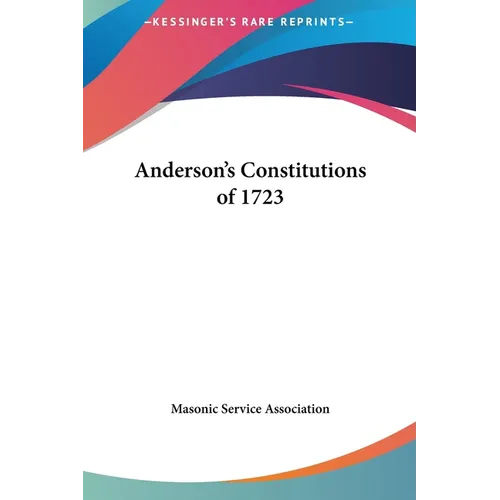Anderson's Constitutions of 1723