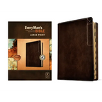 Every Man's Bible Nlt, Large Print, Deluxe Explorer Edition (Leatherlike, Rustic Brown, Indexed)