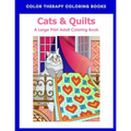 Large Print Adult Coloring Book of Cats & Quilts