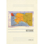 Vintage Lined Notebook Greetings from Alaska, Map