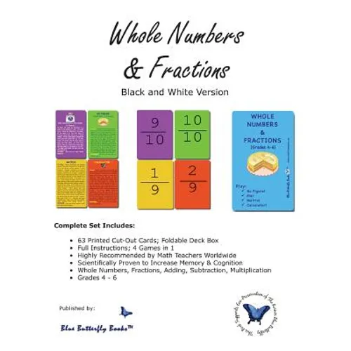 Whole Numbers & Fractions (Black/White Version)