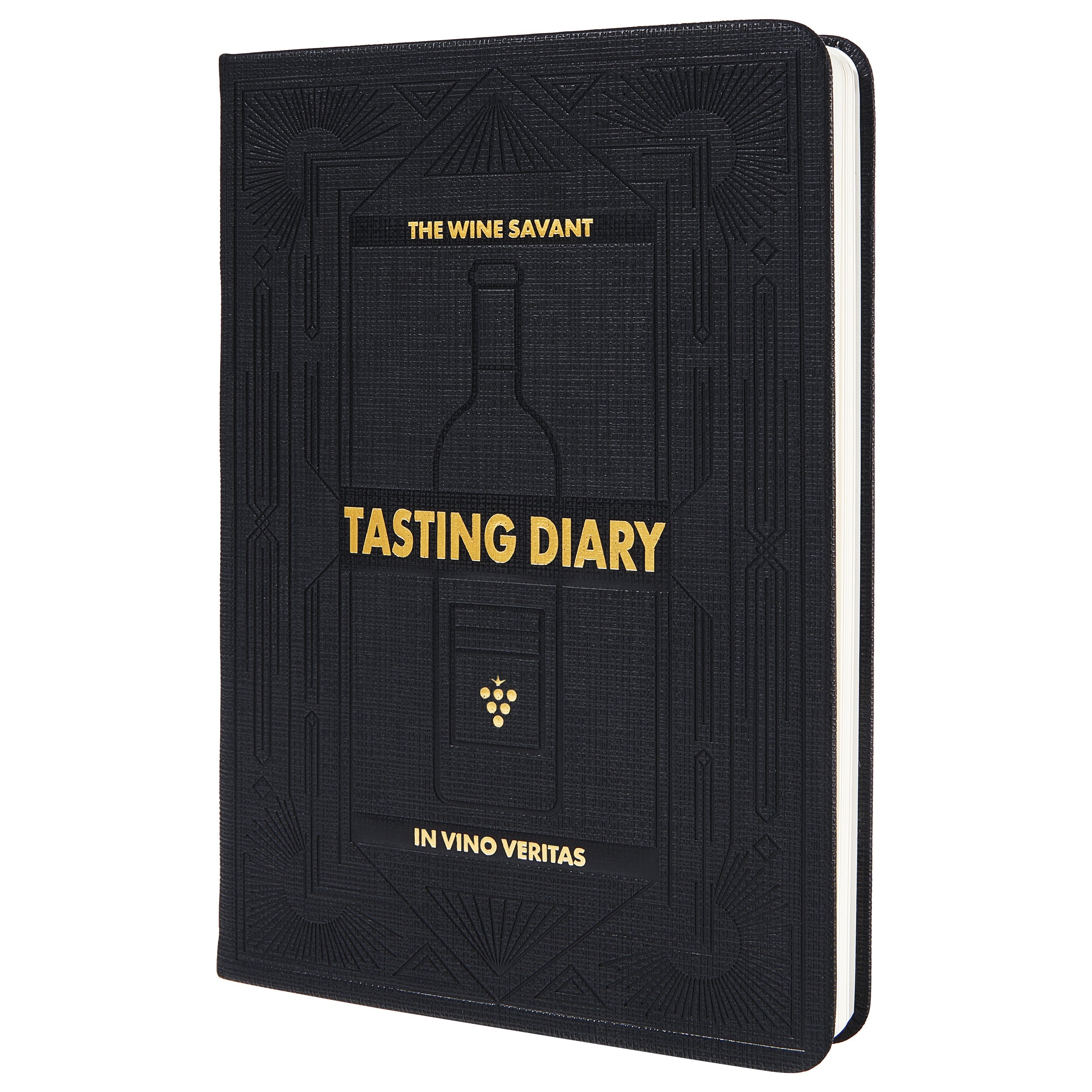 Wine Folly Wine Journal Guided Wine Tasting Notes (5" x 7" B6 Notebook) - Features 4 Step Tasting Method, Wine Color Reference Card, and Page Marker (Black)-0