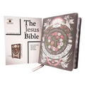 The Jesus Bible Artist Edition, Niv, (with Thumb Tabs to Help Locate the Books of the Bible), Leathersoft, Gray Floral, Thumb Indexed, Comfort Print